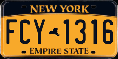 NY license plate FCY1316