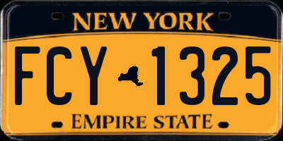 NY license plate FCY1325