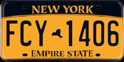 NY license plate FCY1406