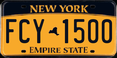 NY license plate FCY1500