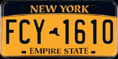 NY license plate FCY1610