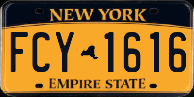 NY license plate FCY1616