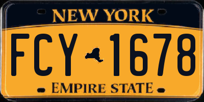 NY license plate FCY1678