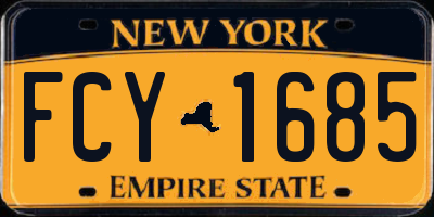 NY license plate FCY1685
