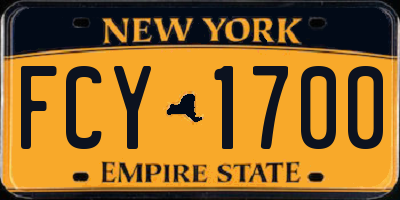 NY license plate FCY1700