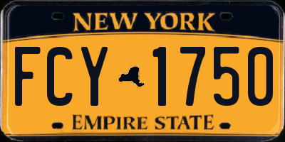 NY license plate FCY1750