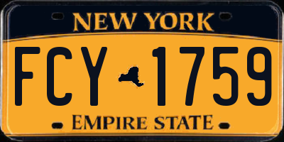 NY license plate FCY1759