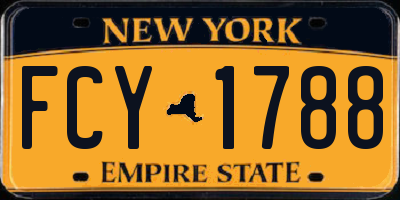 NY license plate FCY1788