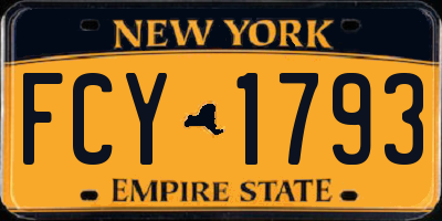 NY license plate FCY1793
