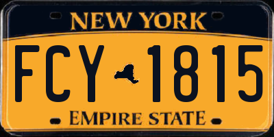 NY license plate FCY1815