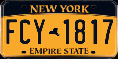 NY license plate FCY1817