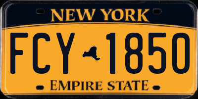 NY license plate FCY1850