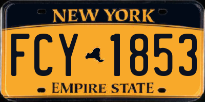 NY license plate FCY1853