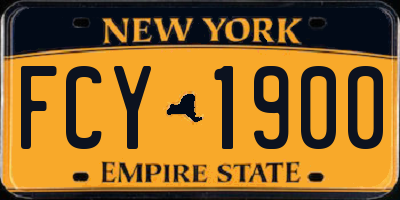 NY license plate FCY1900