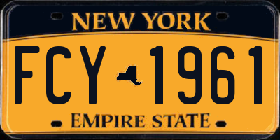 NY license plate FCY1961