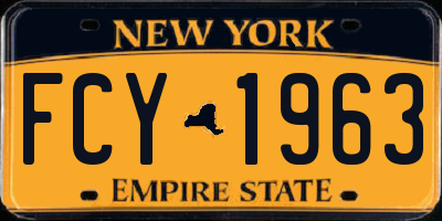 NY license plate FCY1963