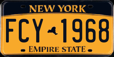 NY license plate FCY1968
