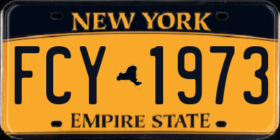 NY license plate FCY1973