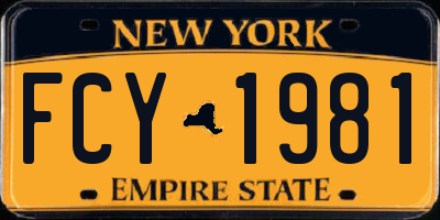 NY license plate FCY1981