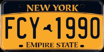 NY license plate FCY1990