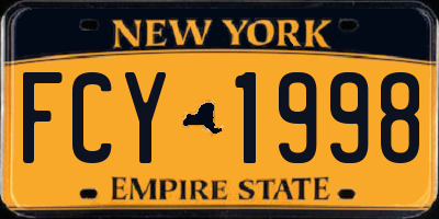 NY license plate FCY1998