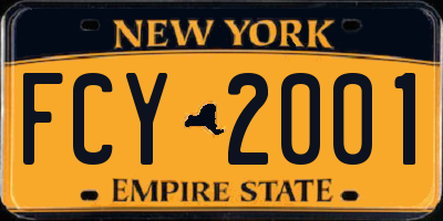 NY license plate FCY2001