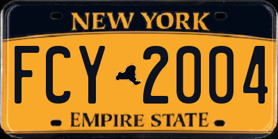 NY license plate FCY2004