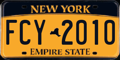 NY license plate FCY2010