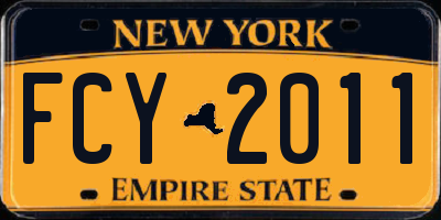 NY license plate FCY2011
