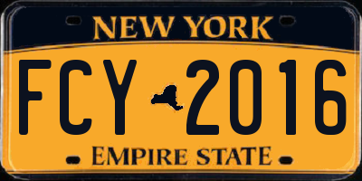 NY license plate FCY2016