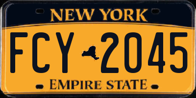 NY license plate FCY2045