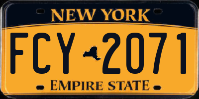 NY license plate FCY2071