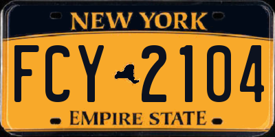 NY license plate FCY2104