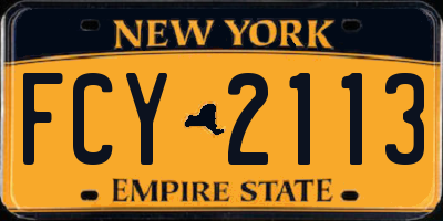 NY license plate FCY2113