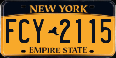NY license plate FCY2115