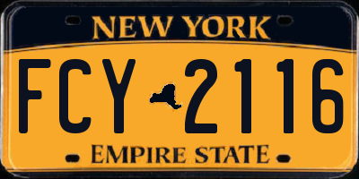 NY license plate FCY2116