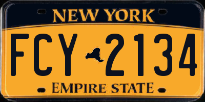 NY license plate FCY2134
