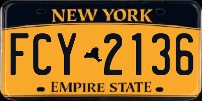 NY license plate FCY2136