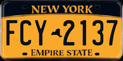 NY license plate FCY2137