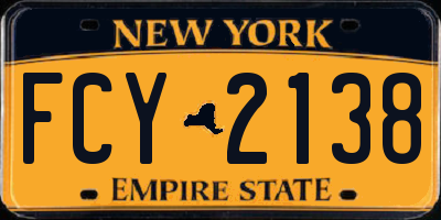 NY license plate FCY2138