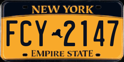 NY license plate FCY2147