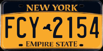 NY license plate FCY2154