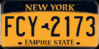 NY license plate FCY2173