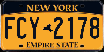 NY license plate FCY2178