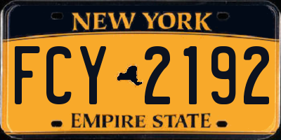 NY license plate FCY2192