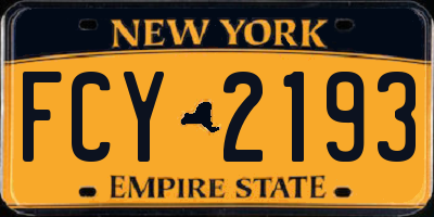 NY license plate FCY2193