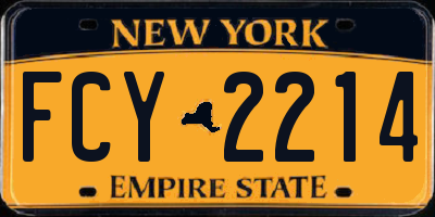 NY license plate FCY2214
