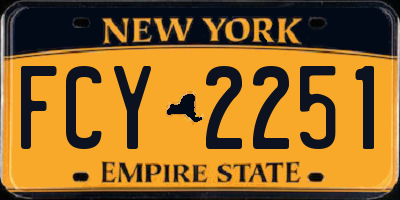 NY license plate FCY2251