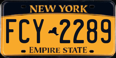 NY license plate FCY2289