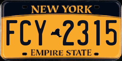 NY license plate FCY2315